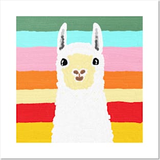 llama, oil painting, pattern Posters and Art